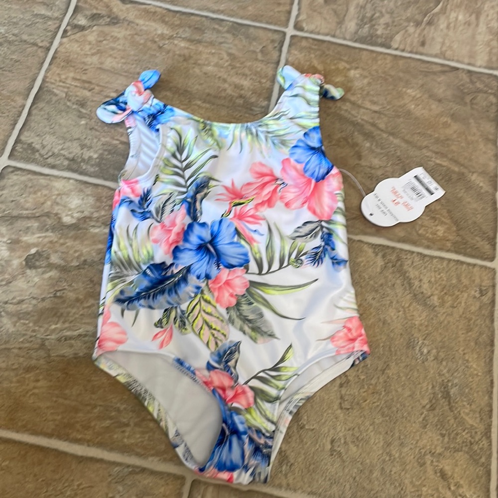 new striped toddler one piece swim suit size 2t
